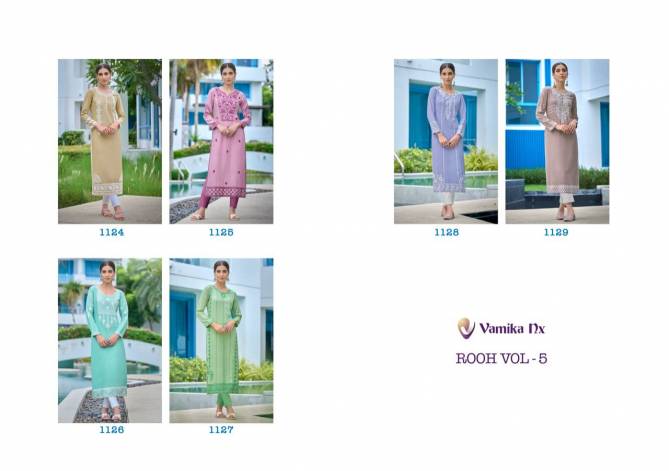 ROOH 5 Fancy Ethnic Wear Designer Latest Kurtis With Pant Collection